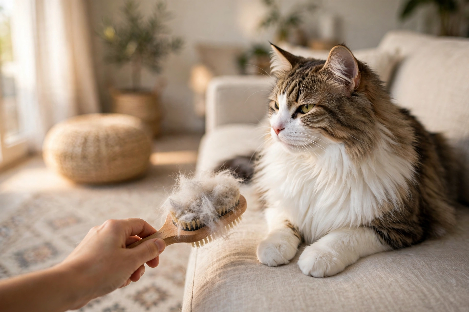 Illustration PETY sur les boules de poils chez le chat